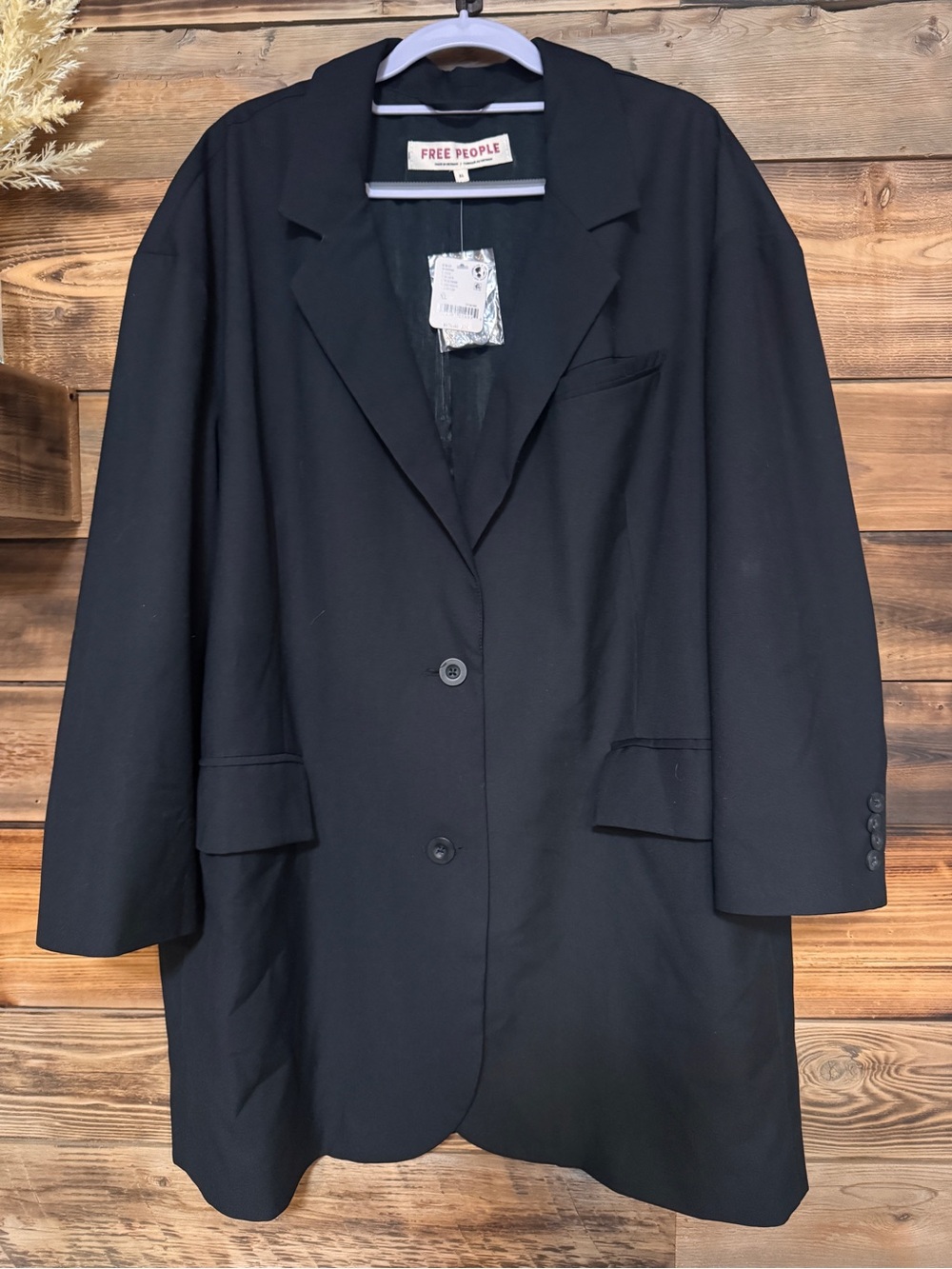 Free People NWT Black Blazer Jacket OB2143940 | Size XL Women’s